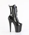 Flamingo 1040GP Black Glitter Patent 8" Ankle Pole Dance Boots