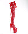 FLAMINGO 3028 RED PATENT THIGH HIGH 8" POLE DANCE BOOTS