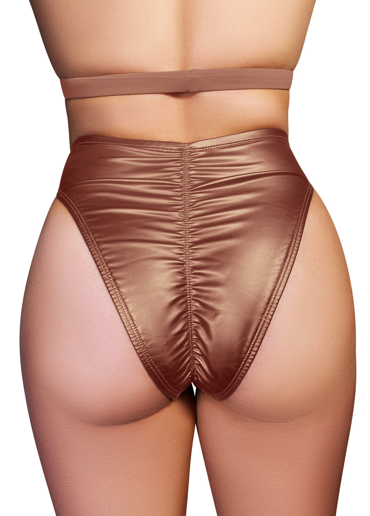 Rose Gold Vinyl High Rider Hot Pants