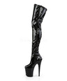 Flamingo 3000 Black Patent Thigh High 8" Pole Dance Boots