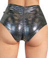 Metallic Pin-up High Waisted Hot Pants