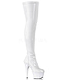 Adore 3000 White Patent Thigh High 7" Pole Dance Boots