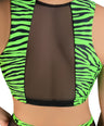Neon Zebra Mesh Crop Top