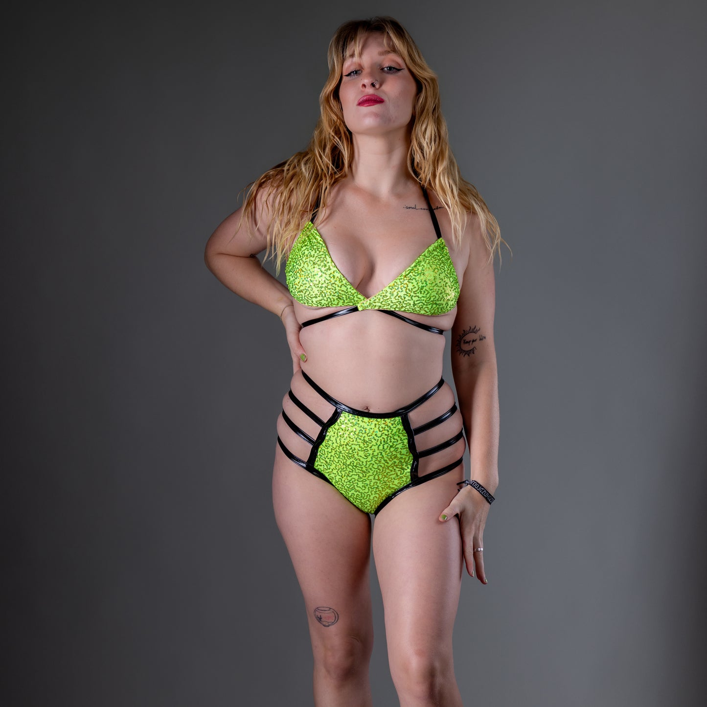 2026 Glitter Riot High Waisted Strappy Pants