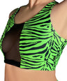 Neon Zebra Mesh Crop Top