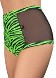 Neon Zebra High Waisted Mesh Hot Pants