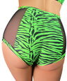 Neon Zebra High Waisted Mesh Hot Pants