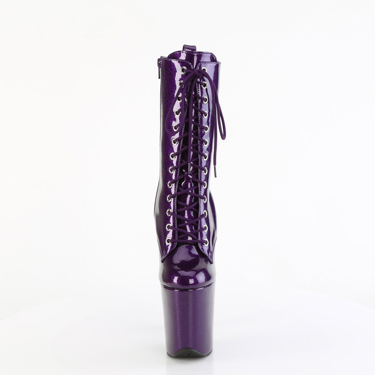 Flamingo 1040GP Purple Glitter Patent 8" Ankle Pole Dance Boots