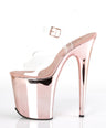 Flamingo 808 Rose Gold Chrome 8" Pole Dance Heels