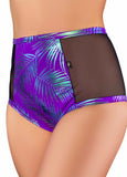 Jungle Palms High Waisted Mesh Hot Pants