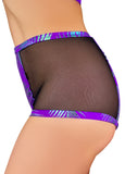Jungle Palms High Waisted Mesh Hot Pants