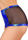 Jungle Palms High Waisted Mesh Hot Pants