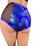Jungle Palms High Waisted Mesh Hot Pants