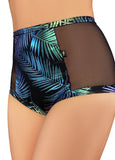 Jungle Palms High Waisted Mesh Hot Pants