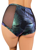 Jungle Palms High Waisted Mesh Hot Pants