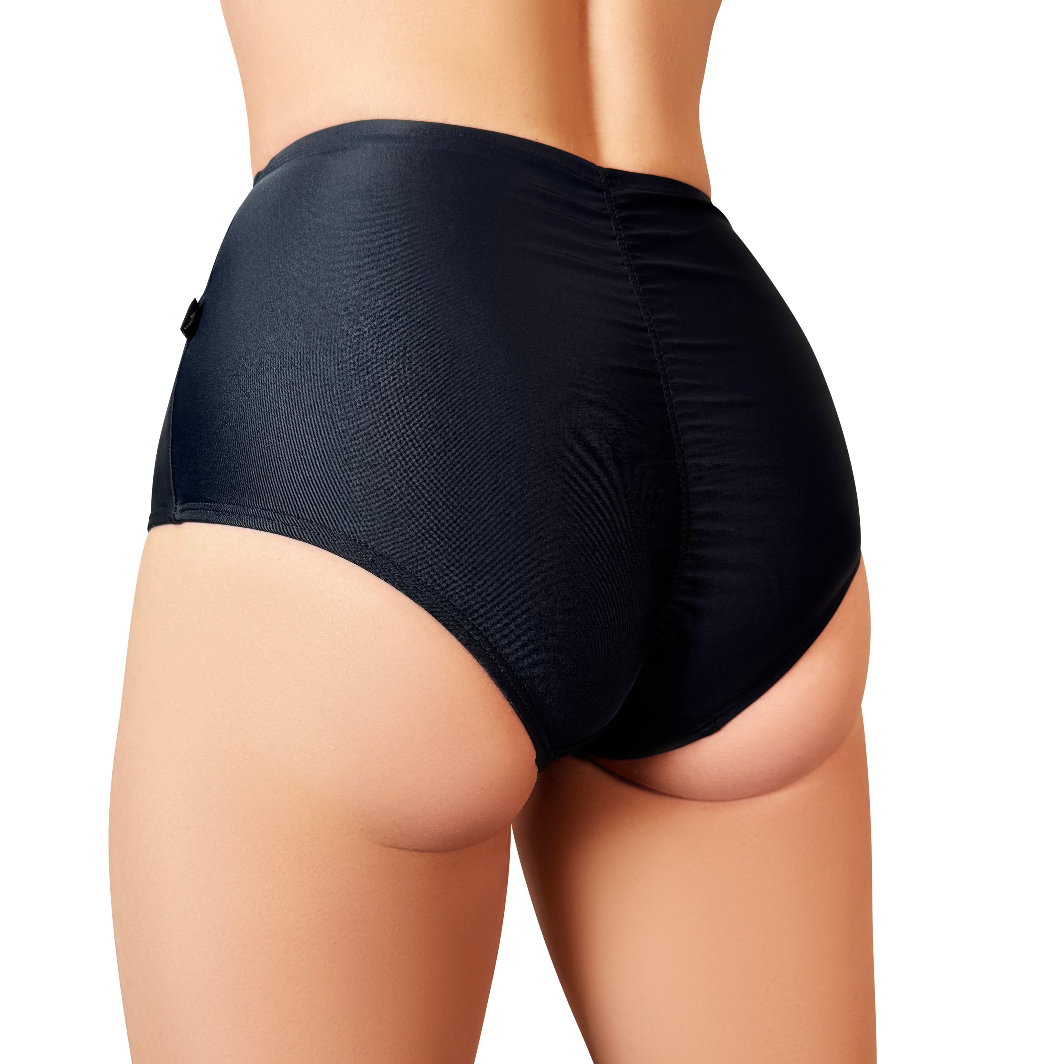 Light Blue High Waisted Hot Pants - Shiny spandex | LEGGIC