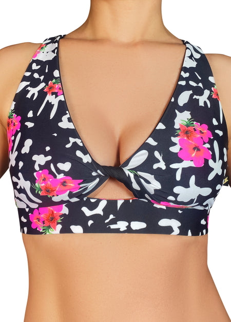 Leopard Print String Bikini Top