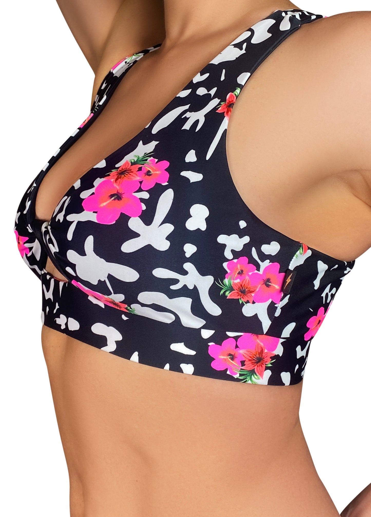 Summer Print 'Fawnia' Twist Sports Bra