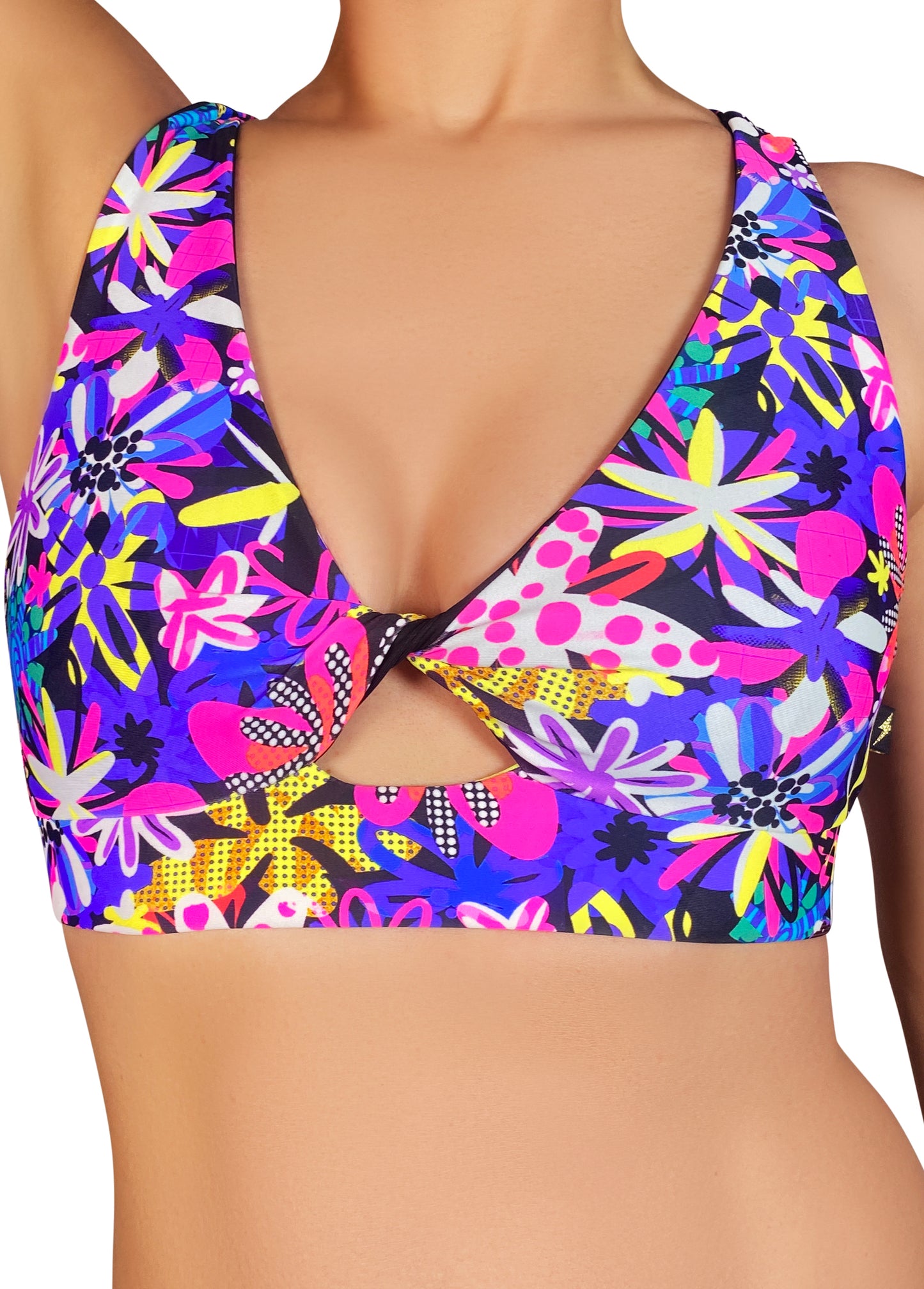 Summer Print 'Fawnia' Twist Sports Bra