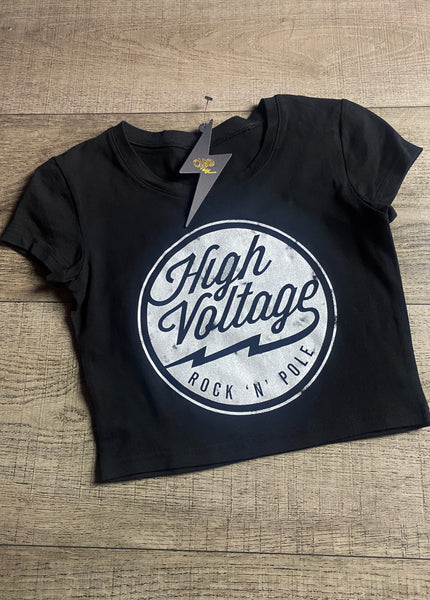 High Voltage Rock N Pole Cropped Tee