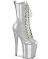 Flamingo 1040GP Silver Glitter Patent 8" Ankle Pole Dance Boots