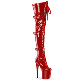 FLAMINGO 3028 RED PATENT THIGH HIGH 8