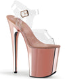 Flamingo 808 Rose Gold Chrome 8" Pole Dance Heels