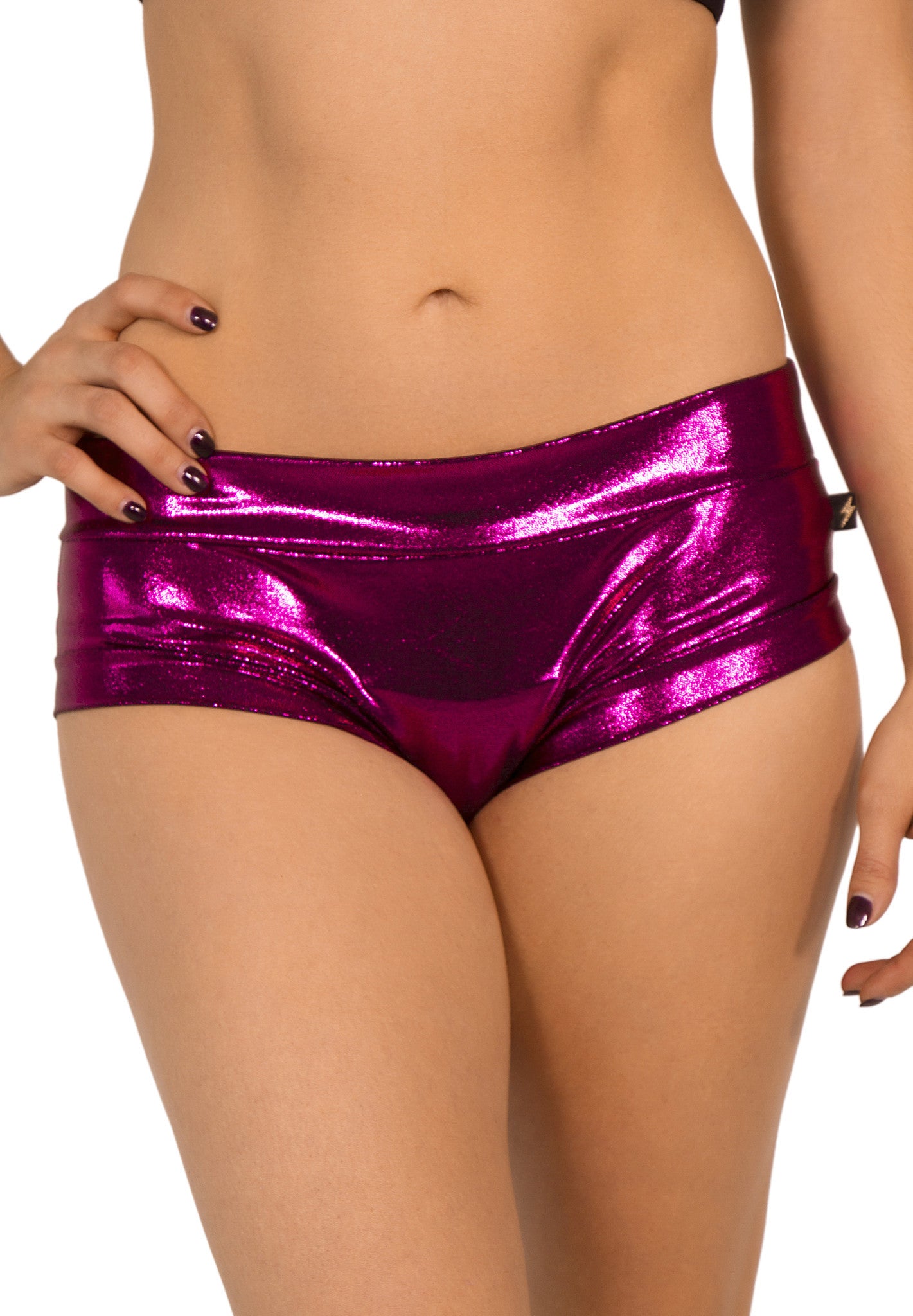 Metallic High Waisted Hot Pants