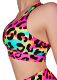 Neon Leopard Print Fawnia Sports Bra