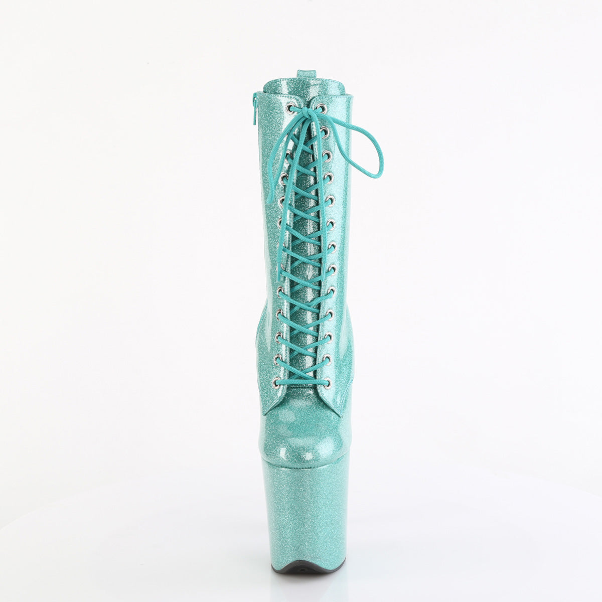 Flamingo 1040GP Aqua Glitter Patent 8" Ankle Pole Dance Boots