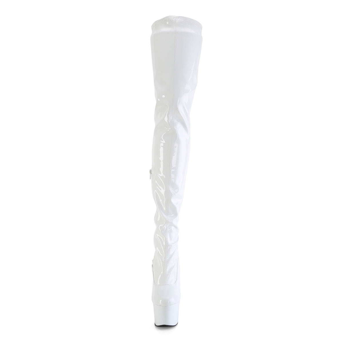 Flamingo 3000 White Patent Thigh High 8" Pole Dance Boots