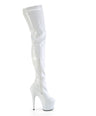 Flamingo 3000 White Patent Thigh High 8" Pole Dance Boots