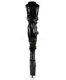 FLAMINGO 3028 BLACK PATENT THIGH HIGH 8" POLE DANCE BOOTS