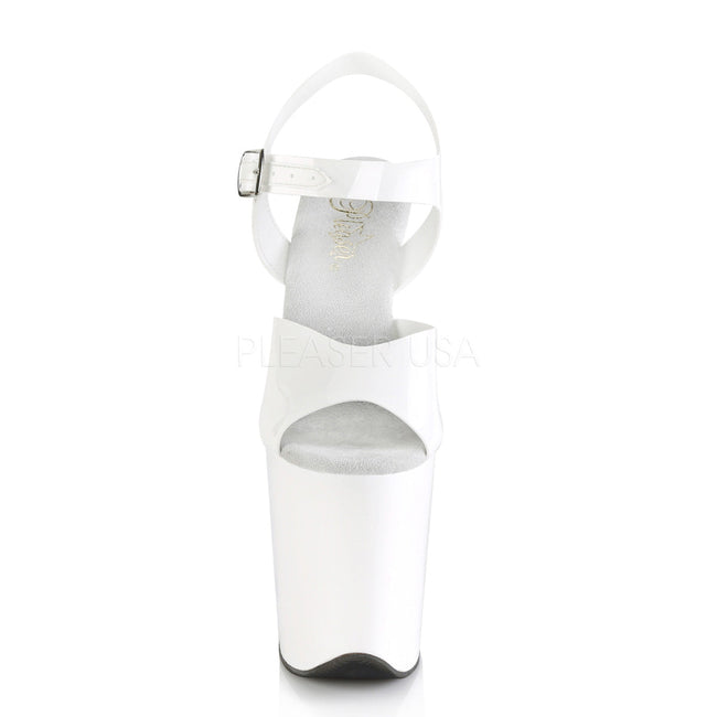 Flamingo 808N Jelly-like and Pole Sticky White Patent 8" Pole Dance Heels