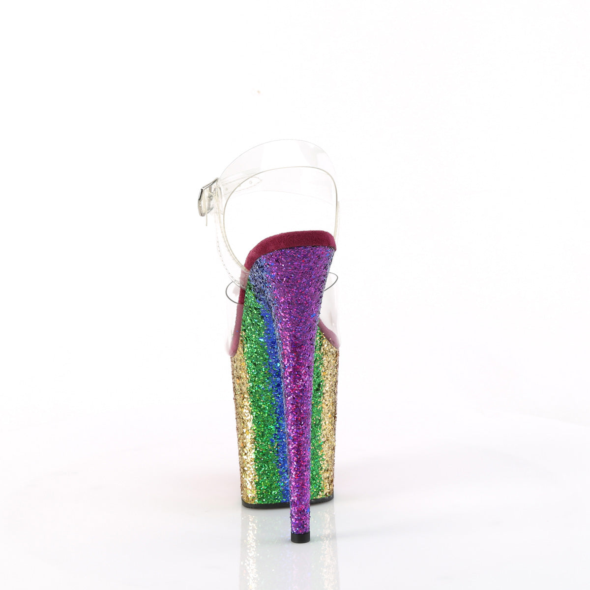 Flamingo 808RBG Rainbow Glitter 8" Pole Dance Heels