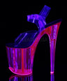 Flamingo 808UVT Hot Pink UV Reactive Tinted 8" Pole Dance Heels