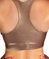 Rose Gold Metallic Fawnia Twist Sports Bra