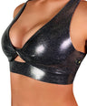 Chrome Metallic Twist Sports Bra