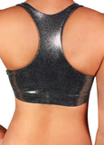 Chrome Metallic Twist Sports Bra