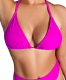 Flamingo Pink String Bikini Top