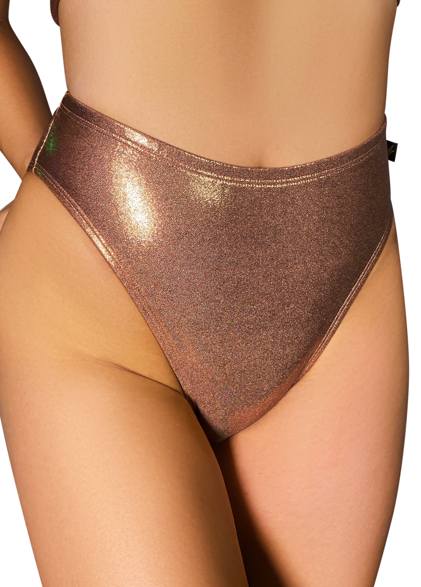 Rose Gold Metallic High Rider Hot Pants