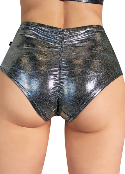 Metallic High Waisted Hot Pants