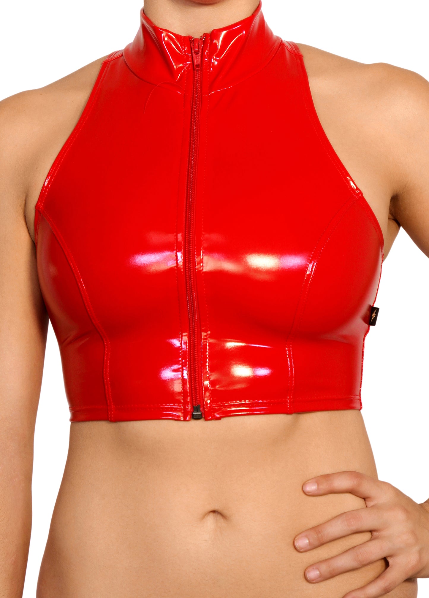 Red Heroine Liquid Zip-Up Vest