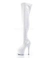 Adore 3000 White Patent Thigh High 7" Pole Dance Boots