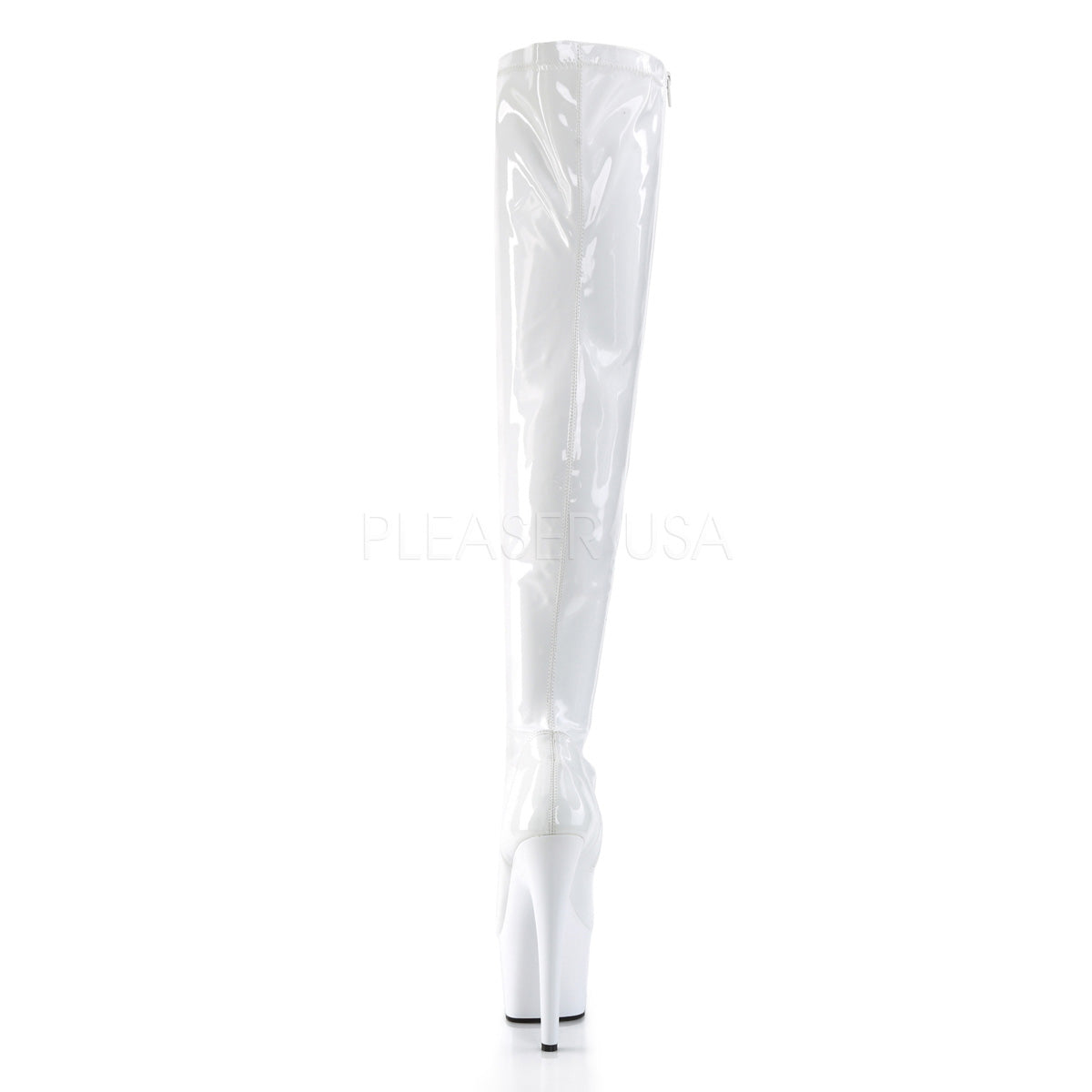 Adore 3000 White Patent Thigh High 7" Pole Dance Boots