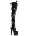 Adore 3028 Black Patent Thigh High 7" Pole Dance Boots