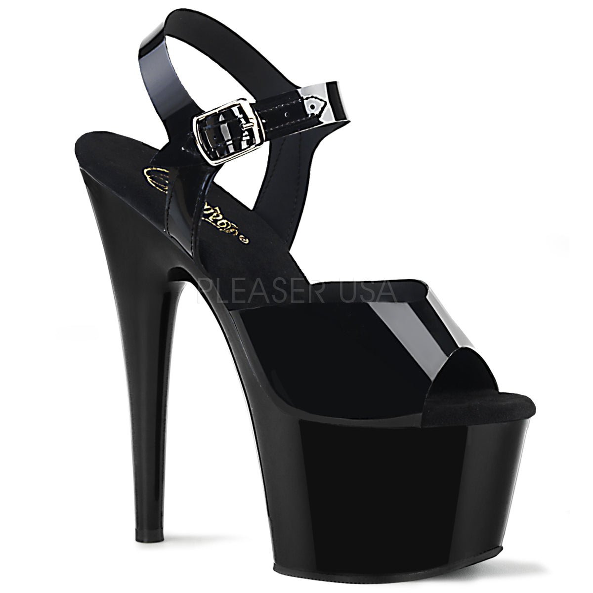 Adore 708N Black Jelly-like and Pole Sticky 7" Pole Dance Heels