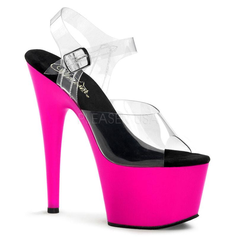 Adore 708UV Neon Pink UV Reactive 7" Pole Dance Heels