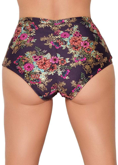 Gunmetal Garden High Waisted Hot Pants