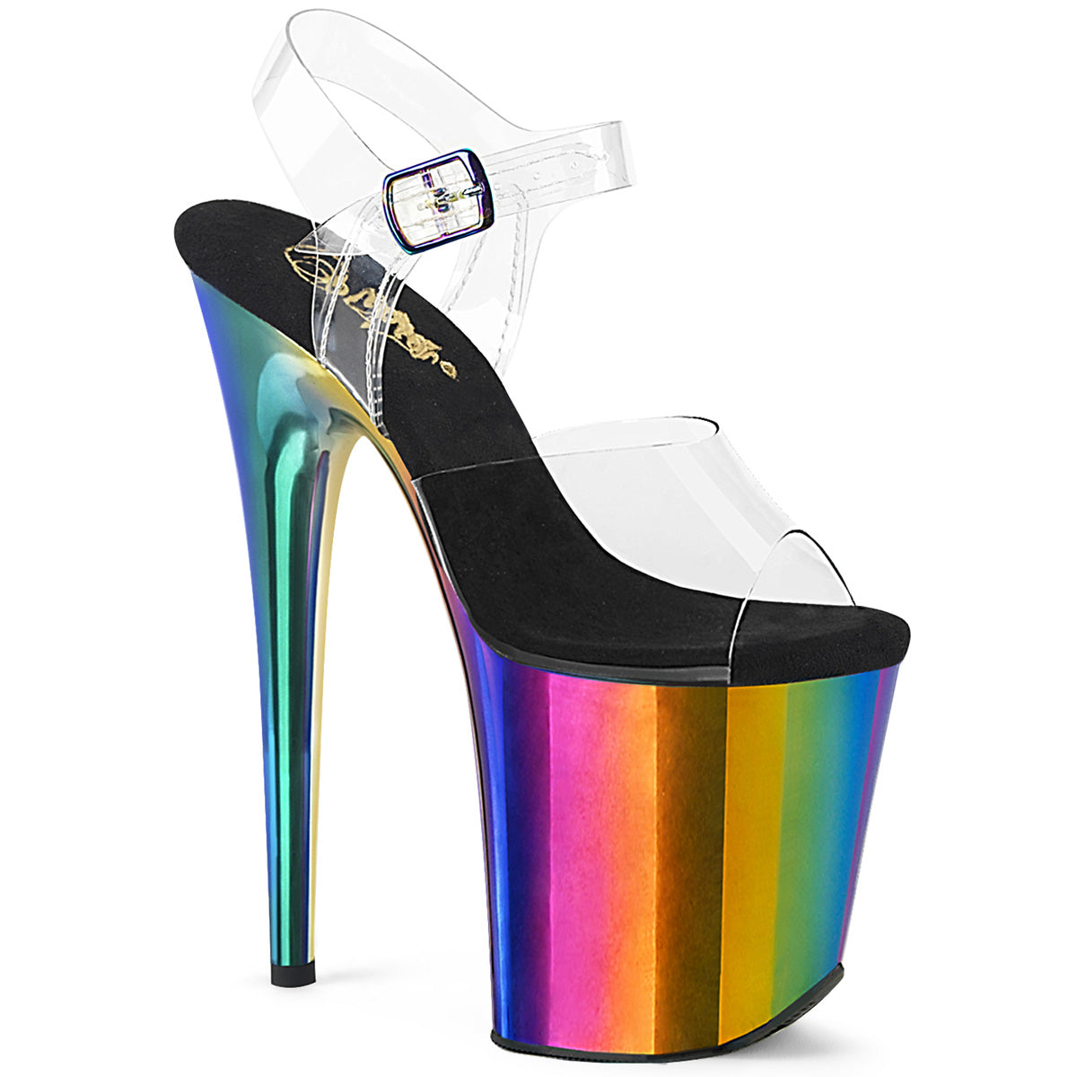 Flamingo 808RC Rainbow Chrome 8" Pole Dance Heels